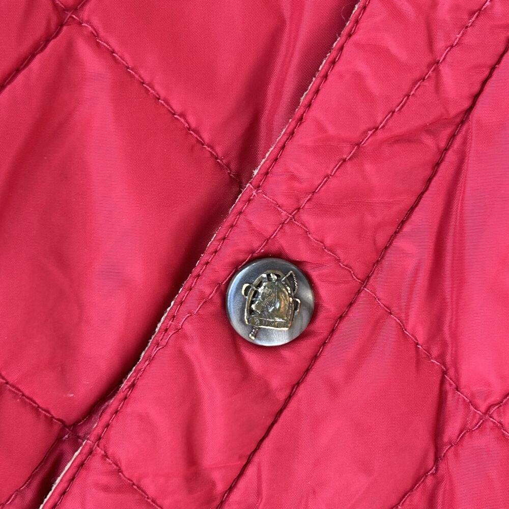 VTG Ralph Lauren Red Quilted Vest w/ Equestrian Lining Womens Size Petite Medium - Picture 3 of 11